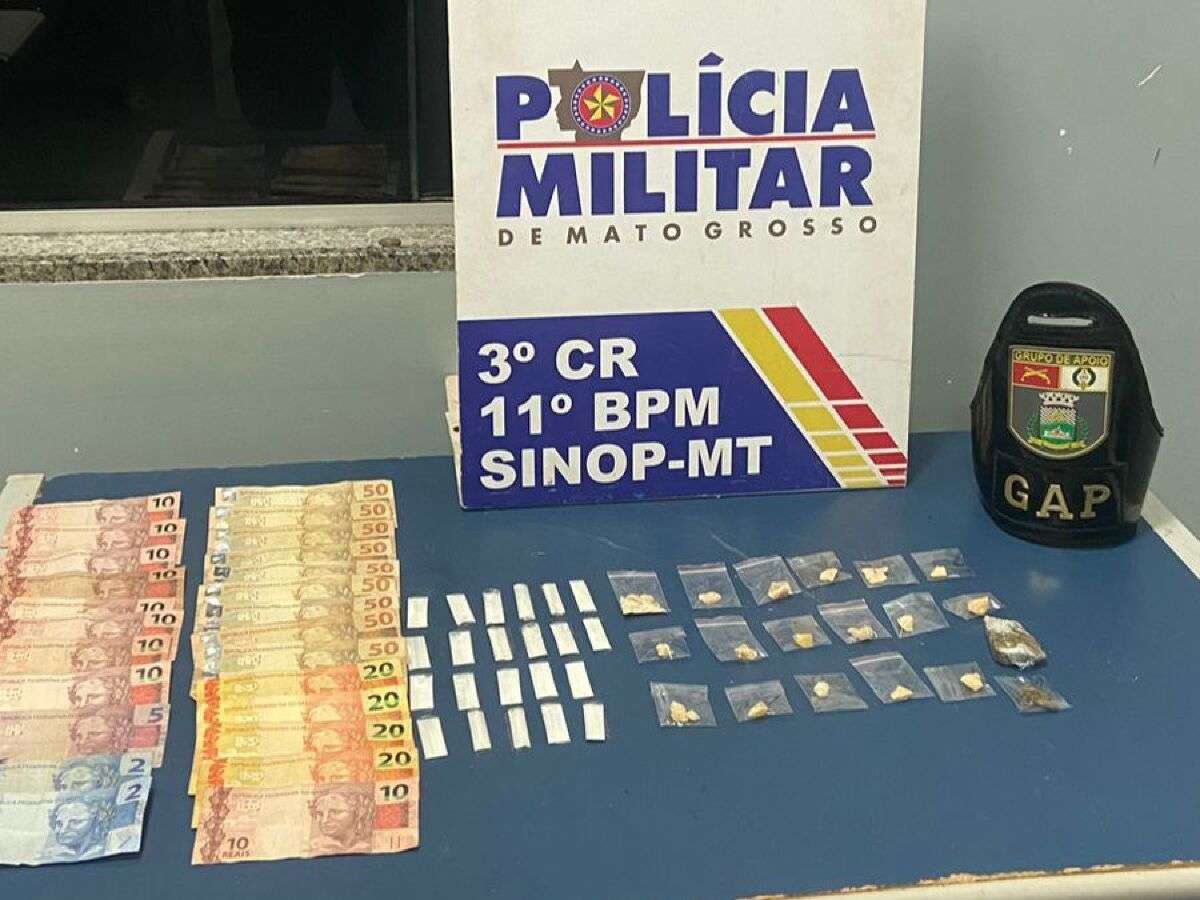 Homem é preso pela Polícia Militar com 41 porções de drogas em Sinop | FTN Brasil