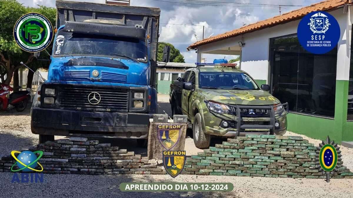 Com apoio do Canilfron, Gefron apreende mais de 215 quilos de drogas escondidas em caminhão | FTN Brasil