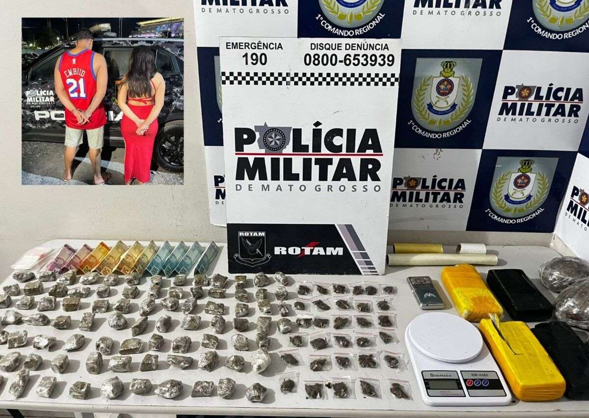 Rotam prende casal membro de facção criminosa com mais de 100 porções de maconha em bairro de Cuiabá | FTN Brasil