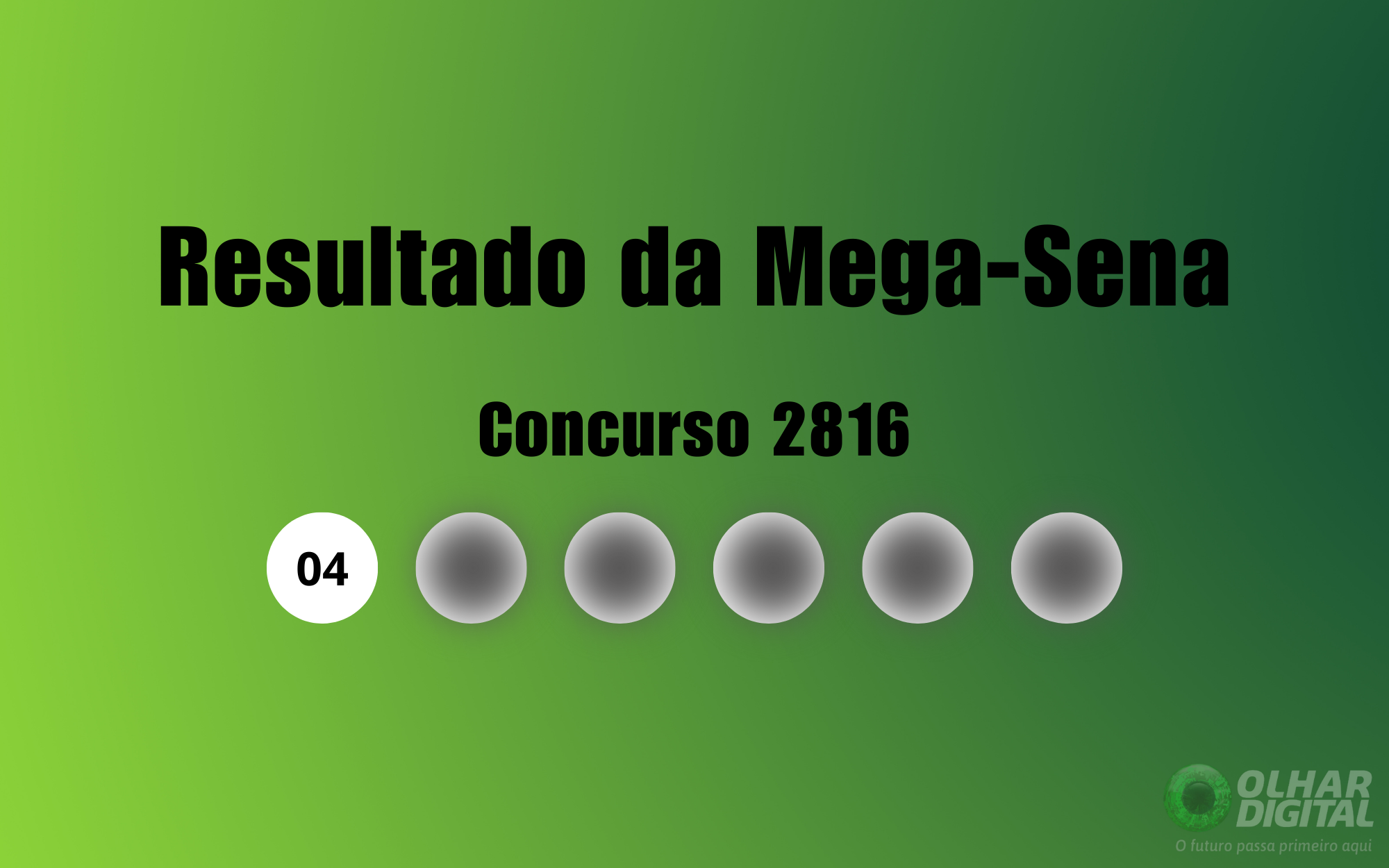 Mega-Sena 2816: veja resultado de hoje, quinta-feira (16)